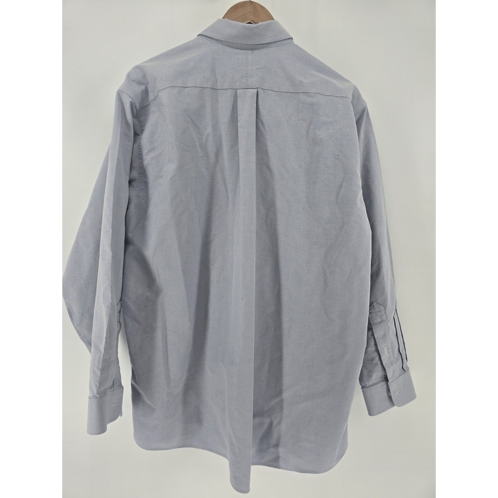 L.L.Bean Button-Down Shirt Mens 16.5-33 Blue Traditional Fit Wrinkle Resistant - Picture 4 of 6